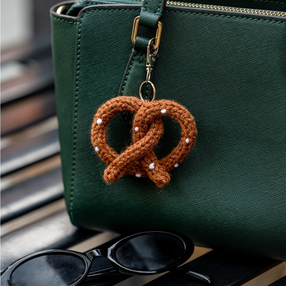 Pretzel bag charm keychain